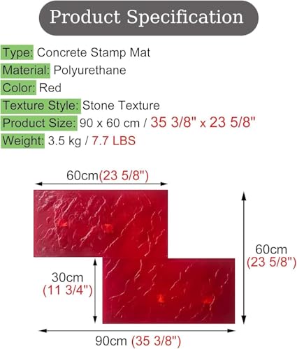 Tapis d'estampage en béton polyuréthane pour empreinte nette