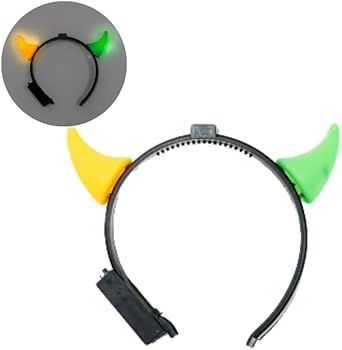 Tiara Chifre Diabinha com Luz LED para Carnaval e Halloween