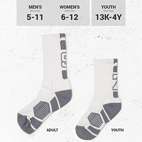 ChalkTalkSPORTS Custom Team Number Socks | Youth & Adult Athletic Performance Socks | White | Choose Your Number - Thumbnail 5
