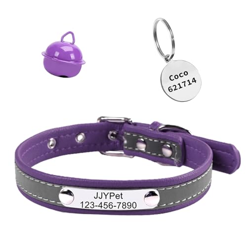 M JJYPET Reflective Cat Collar With Name Tag