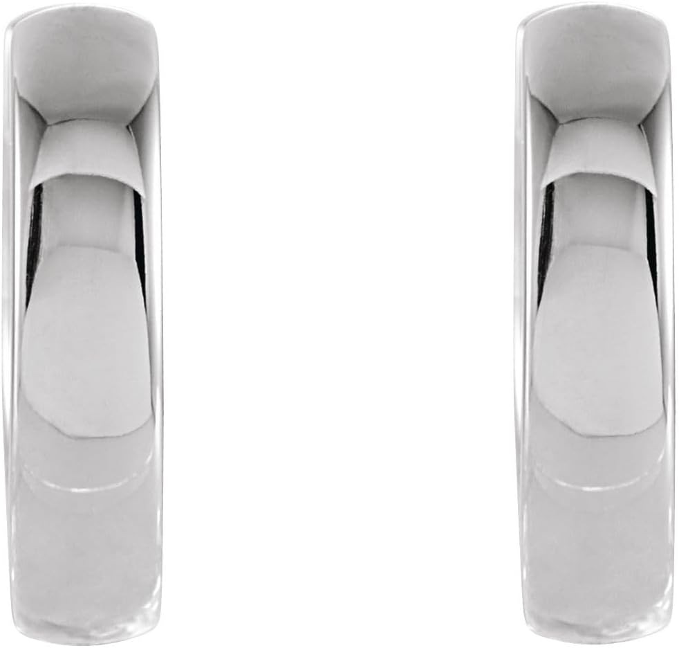 Solid 14k White Gold 12mm Hinged Hoop Huggie Earrings (12mm x 2.7mm) - Image 2