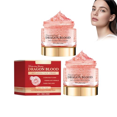 2 Unidades Crema Facial Sangre de Dragón, Hidratante Tensora Crema, Con Extracto de Sangre de Dragón, Facialcrema Día Noche, Reduciendo la Apariencia de Arrugas y Líneas Finas