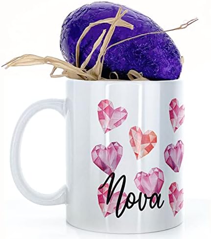 Hairyworm Personalised Mug and Milk Chocolate Easter Egg Gift Set, Customised with Name/Number/Text, (11oz) White Mug with Red Football Shirt, Football Mug