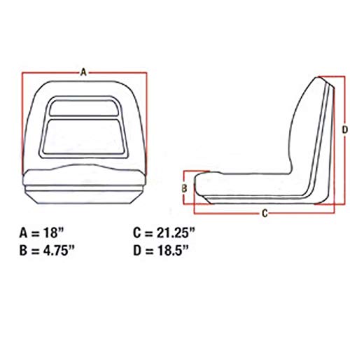 RAPartsinc LVA10029 One New Yellow, High-Back Tractor Seat Made to Fit John Deere Tractor Models 4200 4210 4300 4310 4400 4410 - Thumbnail 5