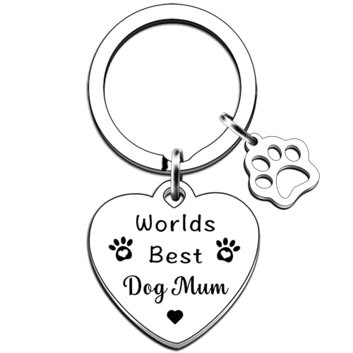 Image of JMIMO Dog Mum Gifts Birthday Christmas Mother's Day Keychain Gifts for Dog Mum Keyring Present