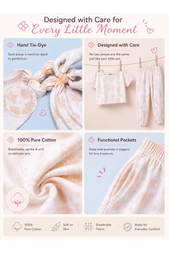 Image of Tweeny Mini Girls Kids Joggers | Tie Dye Joggers set | Track pant set | Pyajama with Crop top Combo Summer wear for Girls