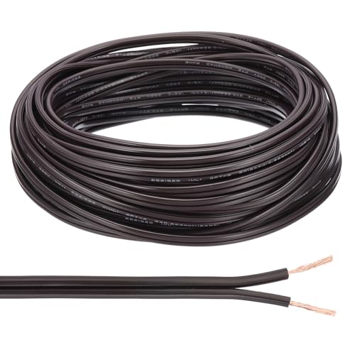 Image of PATIKIL 50Ft 18/2 PVC Covered Wire, 300V SPT-2 Lamp Cord Insulated Heat Resistant Electronical Flexible Cable for LED Lamp Wire Audio Cable Speaker, Brown, UL Listed