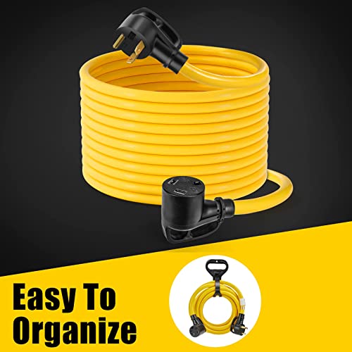Lazmumi 30 Amp 50 Feet Rv Extension Cord, Heavy Duty 10 Gauge 3 Prong 125V, Nema Tt-30P To Tt-30R Outdoor Camper Power Cord Waterproof With Cord Organizer For Rv Trailer Campers #TOP6