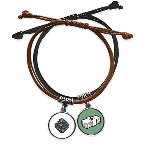 Pulsera flor silvestre planta pintura pulsera cuerda mano cadena cuero amuleto ajustable