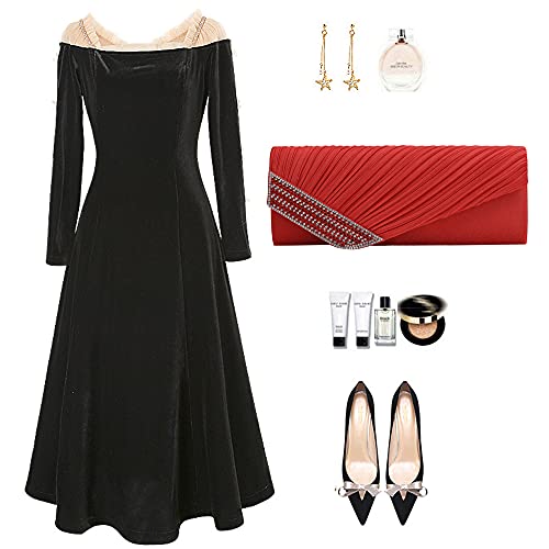 Image of Goclothod Evening Clutch Handbag Women Fashion Crossbody Shoulder Bag Chain Purse