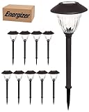 Energizer LED Solar Pathway Lights - 10 Pack of [Gunmetal] Outdoor Solar Lights - IP65 Waterproof w/Auto On/Off - Patterned Glass and Metal Construction Coated in Gunmetal