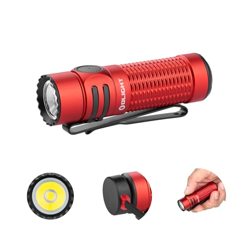 OLIGHT Warrior Nano High Performance Torch 1200 Lumens 135 Meters Magnetic Rechargeable LED Flashlight for Emergency, Camping, Outdoor, Hiking (Red)