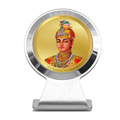 Image of DIVINITI 24K Gold Plated Religious Car Dashboard Frame | Premium God Idol Frame for Car, Home Mandir & Office Table | Spiritual Gift, Decorative Showpiece