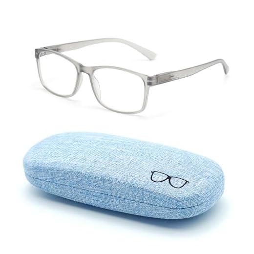 Autojouls Nearsighted Glasses Distance Blue Light Blocking Spring Hinge Glasses and Case Not Reading Glasses, Matte Gray Frame -0.5 x