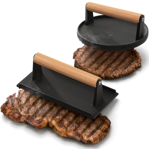 Sorbus Smash Burger Press Kit, Cast Iron Grill Press Set