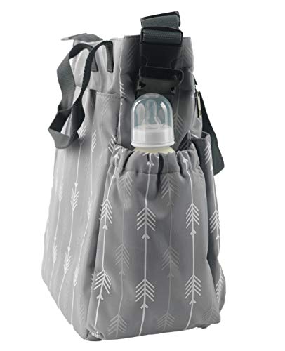Diaper Bag for Baby By Zohzo - Diaper Tote Bag With Changing Pad, Insulated Pockets, Wipes Pocket, Waterproof Material, Stroller Straps, and Shoulder Strap
