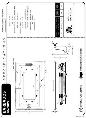 4678IWL Barbados 78" x 23" Endless Flow Whirlpool Tub Finish: Biscuit, Trim Finish: Biscuit, Pump Location: Left