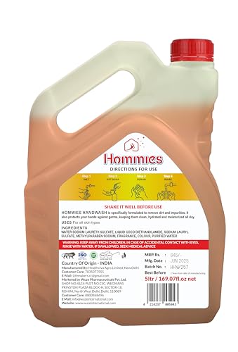 Image of Hommies Liquid Handwash Refill Can, 5 Litre Orange