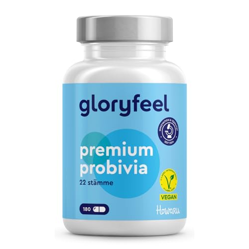 Premium Probivia Kulturen Komplex - Markenrohstoff HOWARU® - 22 Stämme + Inulin - u.a. Lactobacillus, Bifidobacterium - 10 Mrd. KBE pro Tag -180 magensaftresistente Kapseln - Darmflora Unterstützung