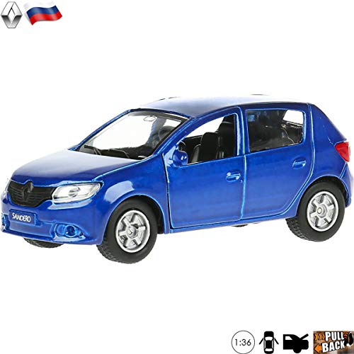 Renault Sandero Car Model Toy - 1:36 Scale Diecast Renault Dacia Sandero II Hatchback Blue - Russian Collectible Model Toy Cars