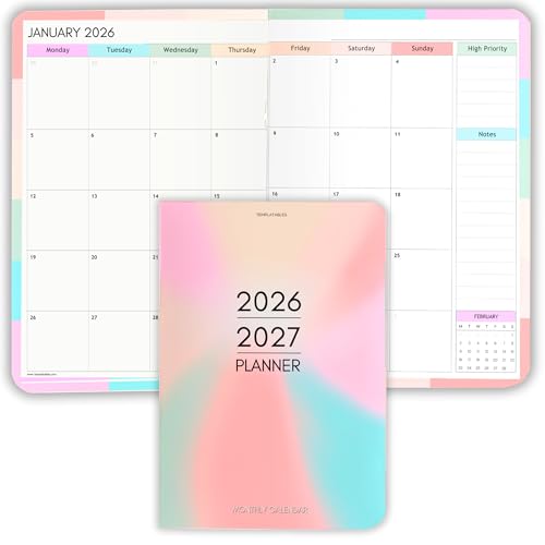 2026-2027 Pocket Planner | Small A6 Size - Fits in Your Bag | Two-Year Calendar | Premium 120gsm Paper | Portable & Durable Design (Colorful)