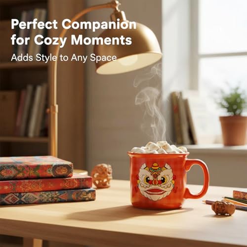 Tazas de cerámica 14 oz con borde enrollado, pack 2 miniatura 6
