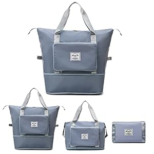 Grote Capaciteit Opvouwbare Reistas Waterdichte Bagage Winkelen Sportschool Handtassen Opvouwbare Reistas,Schouder Boodschappentas,Sport Totes (Blue)