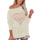 Happy Valentine's Day Shirts Love Heart Graphic Tees Teen Valentines Shirt Letter Print Long Sleeve