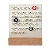 MEMORY FISH Wooden Desk Calendar Perpetual Calendar Retro Home Unique Gifts,Month Date Display, Desk Decorations for Office, Desk Accessories Aesthetic, Cute Desk Decor(Creamy white)