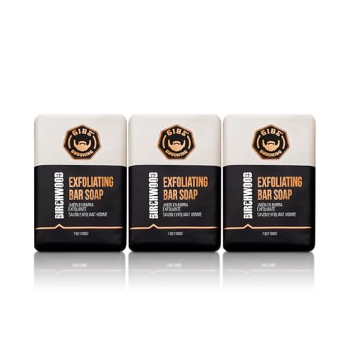 GIBS Birchwood, Exfoliating, Long-Lasting, 7oz Bar Soap (3PACK)