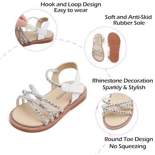 Image of PHIRAMIN Toddler Flower Girl Sandals - Girl Dress Shoes Toddler Little Kid Wedding Party