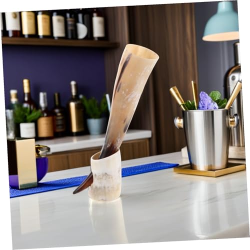Cuerno natural vikingo de 380 ml copa antigua para hidromiel 8