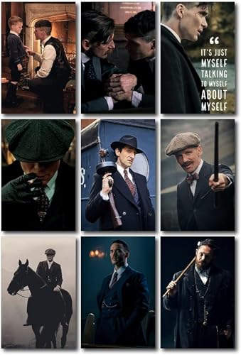 Image of ATEVON Peaky Blinders Wall Poster Set - Pack of 18 Unframed Collage Prints (6x4 Inch) - Aesthetic Wall Decor for TV Show Fans, Bedroom, Living Room, Lounge