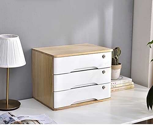 Scrivania in legno con serratura Ders A4 File Box per forniture da ufficio Archivio piatto con 2 Ders per documenti e ricevute