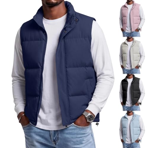 Jackets for Men Casual Lightweight Sleeveless Full Zip Up Jacket Outerwear