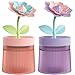 Imagen de Mini humidificador nano nebulizador con forma de flor silencioso 260 ml humidificador de aire de escritorio con luz nocturna recargable apagado automático nebulizador portátil para dormitorio