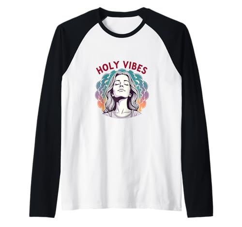 Holy Spirit Vibes Peace Love Faith Christian Design Camiseta Manga Raglan