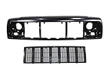 FOR 1997-2001 Cherokee Front Header Mounting Panel + Grille Black 2Pc CH1220115 CH1200209