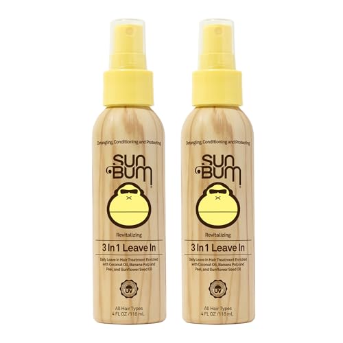 Sun Bum Sun Bum Revitalizing 3-in-1 Detangler Leave In Conditioner Vegan and Cruelty Free Detangling, Conditioning and Protecting Hair Spray 2 Pack