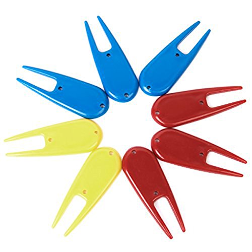 WINOMO 8pcs Plastic Golf Divot Tool Golfer Kit Golf Repair Tool (Random Color)