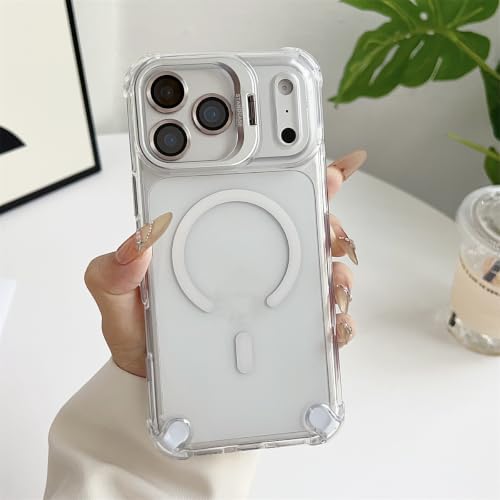 HJZSZX For iPhone 16 Plus�p�}�O�l�b�g���N���A�X�}�z�P�[�X ���C�����X�[�d�Ή������Y�v���e�N�^�[�X�^���h�J�o�[�iFor iPhone 16 Plus�p/�N���A�j