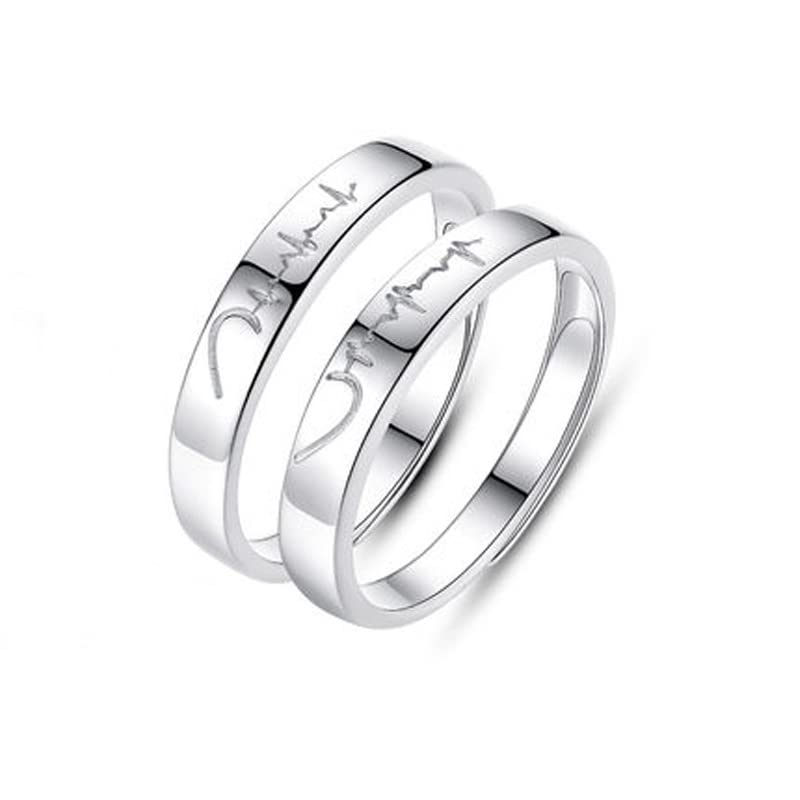 Couple anneaux argent 925 alliances anniversaire bijoux de promesse