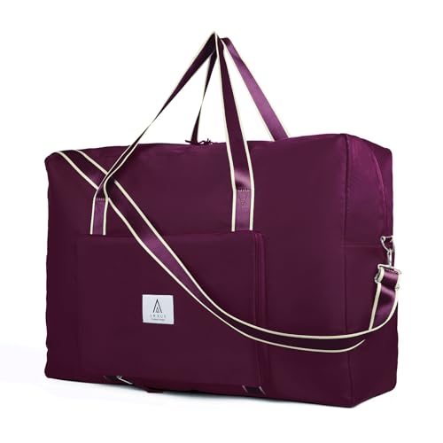 Arxus Große Faltbare Reisetasche,60L wasserdichte Aufbewahrungstasche zum Mitnehmen fürs Wochenende und über Nacht, mit Schultergurt für Flugreisen, Reisen, Camping, Umzüge