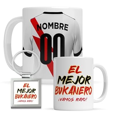 Taza personalizada Rayo Vallecano - Regalo Original para aficionados del Futol - Personaliza tu taza de desayuno - Taza de Desayuno café | Ya disponible en tu tienda friki favorita! En mundofriki.es!