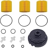 04152-yzza1 Oil Filter for Toyota Tacoma, Camry, RAV4, Highlander, Sienna,Tundra. Oil Change Kit with Oil Filter Wrench and Genuine Oil Filters