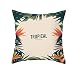 Epinki Funda para Cojines 40x40, Fundas de Cojín Hojas Flores Tropical Background Fundas Cojines Modernas Poliéster (Beige, 1 Pieza)