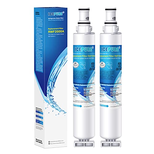 ICEPURE 4396701 Refrigerator Water Filter Replacement for Whirlpool 4396702, EDR6D1, EveryDrop Filter 6, Kenmore 9915, 46-9915, 2 PACK -  Eurotech, RWF2000A