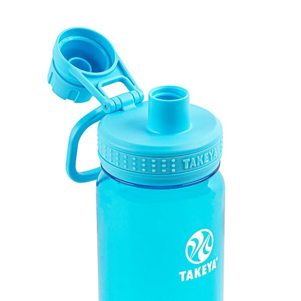 Takeya Sport-Trinkflasche aus Tritan-Kunststoff mit Auslaufdeckel, Premium-Qualität, BPA-frei, lebensmittelechte Materialien, luftiges Blau, 680 ml