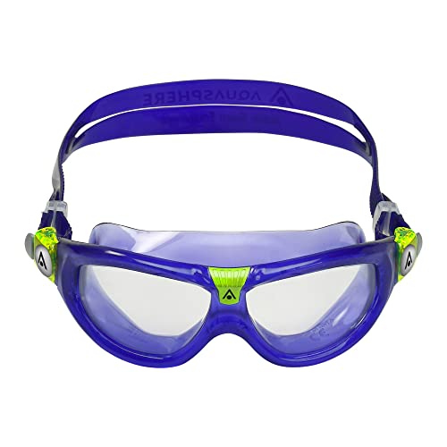 Aqua Sphere Seal Kid 2 Swim Goggles - Ultimate Underwater Vision, Comfortable, Anti Scratch Lens, Hypoallergenic - Unisex Children, Clear Lens, Purple Frame #TOP19
