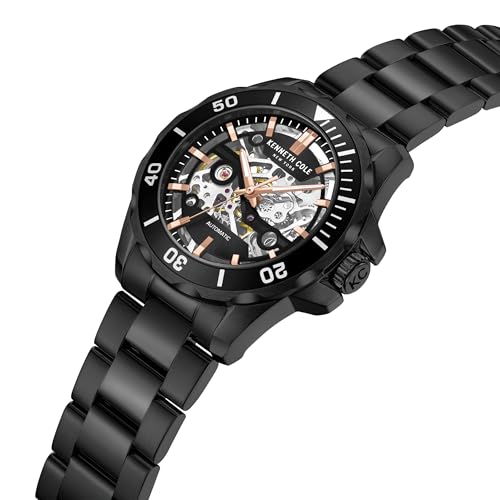 Image of Kenneth Cole Automatic Black Dial Black Stainless Steel Strap Watch for Men - KCWGY0046002MN